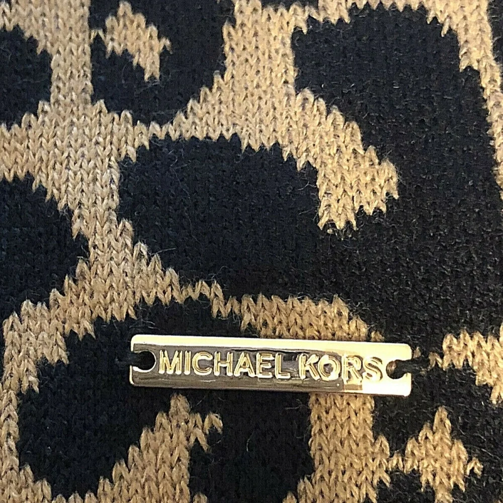 Michael Kors Infinity Scarf Leopard Reversible Winter Warm Fashion Animal Print